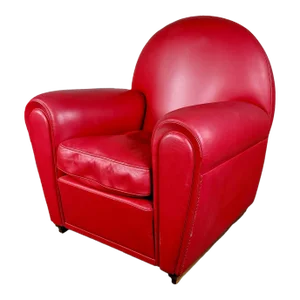 Poltrona Frau - Vanity Fair Red Leather Art Deco Club Chair