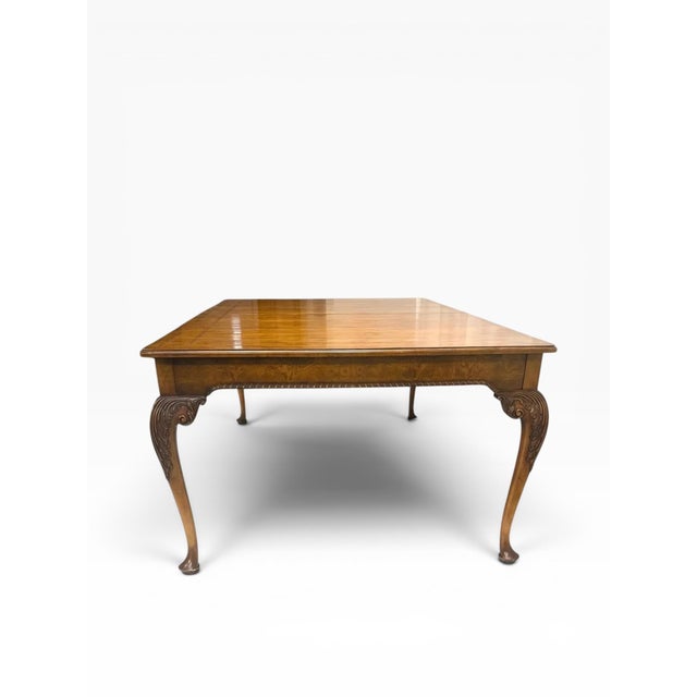 1990s 1990s Baker Furniture Stately Homes Walnut Extendable Dining Table For Sale - Image 5 of 14