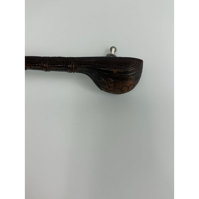 Bronze Brass Sitar-Shaped Door Handle, Vintage For Sale - Image 8 of 12
