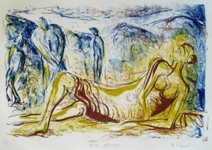 Barbara Wagner "On The Golf Course" Limited Edition Lithograph 2015