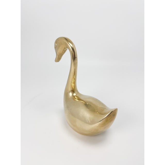 1980s Vintage 5" Solid Brass Swan For Sale - Image 5 of 10