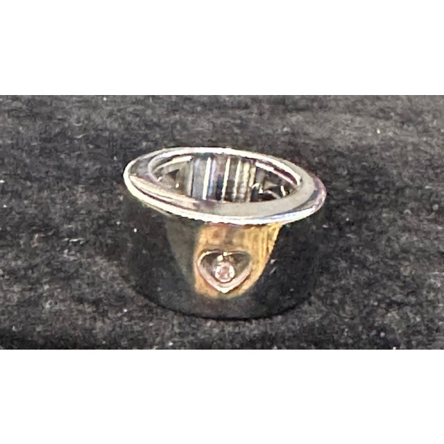 2010s Chopard Happy Diamond 18k White Gold Floating Diamond Ring, Estate For Sale - Image 5 of 18