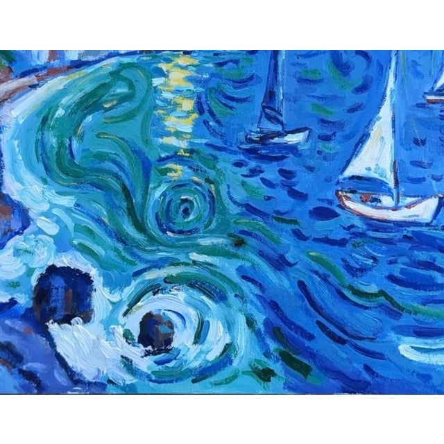 14 x 18 oil on canvas panel Sail Away With Me Oil. Signed Haas Unframed. Frames shown are sample only. This painting is...