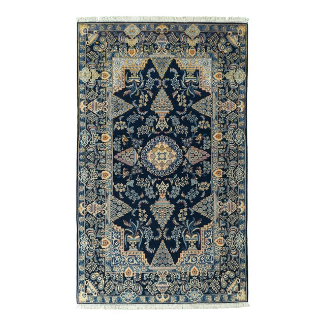 Hand-Knotted Kashan Rug in Cork Wool, 2000s For Sale