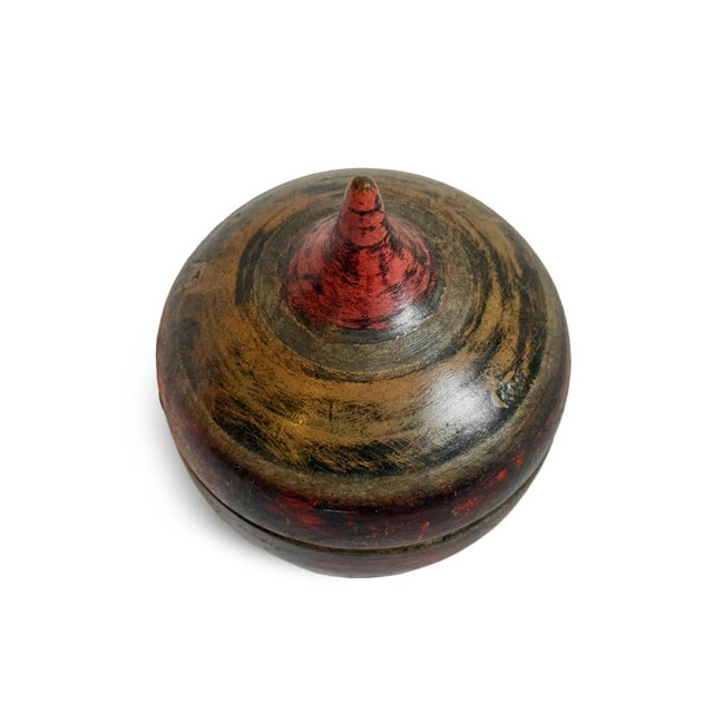 Indian Vintage Wooden Tikka Box For Sale - Image 3 of 4