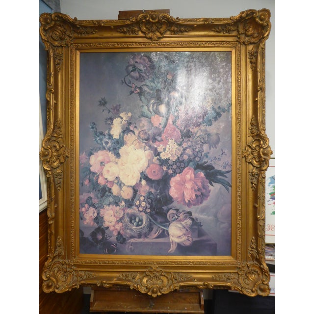 Traditional Late 20th Century Flowers, Butterflies, Bird Nest and Eggs Still Life Painting by J Van Os For Sale - Image 3 of 9