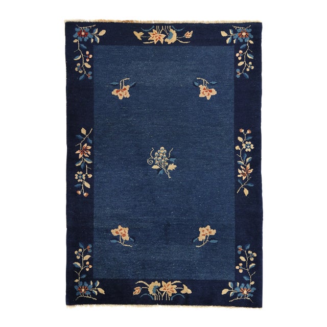 Antique Blue Chinese Peking Rug - 04'00 X 05'09 For Sale