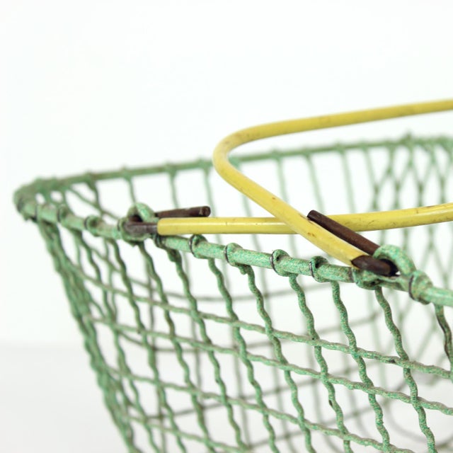 Vintage Czechoslovakian Wire Shopping Basket, 1960s For Sale - Image 4 of 8