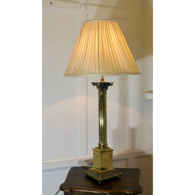 Large Brass Corinthian Column Table Lamp, 1960s For Sale - Image 6 of 7