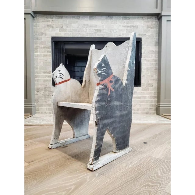 Farmhouse Antique American Painted Cat Childs Chair For Sale - Image 3 of 11