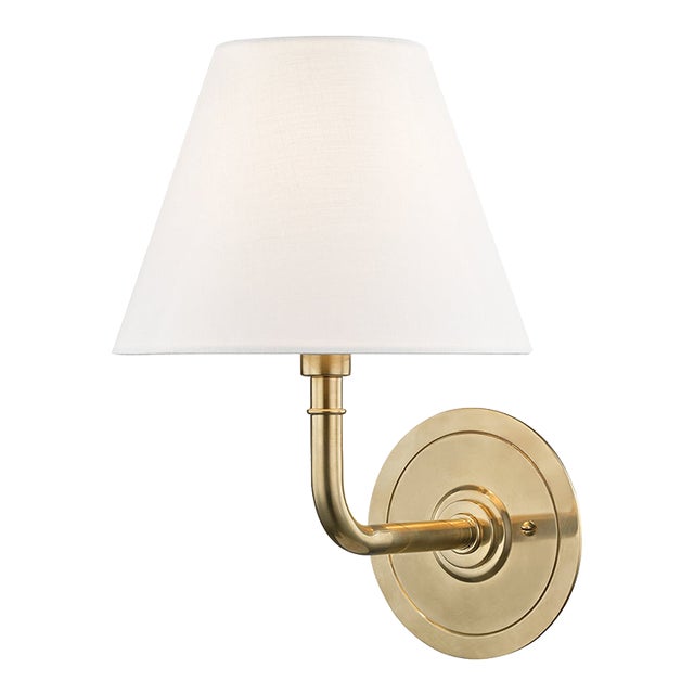 Mark D. Sikes 1 Light Signature No. 1 Wall Sconce, Aged Brass For Sale