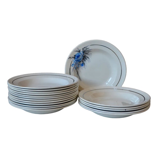 Vintage Soup Plates from Sarreguemines, Set of 6 For Sale