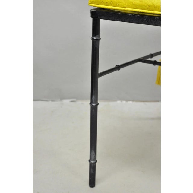 Vintage Salterini Hollywood Regency Wrought Iron Faux Bamboo Dining Chair, Set 8 For Sale - Image 17 of 18