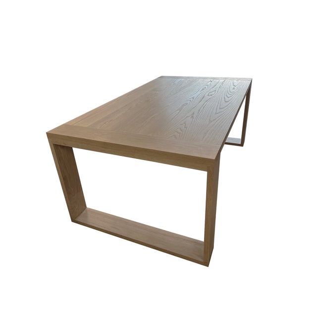 Carre Rectangular Solid White Oak Dining Table Natural 108" For Sale In Los Angeles - Image 6 of 9