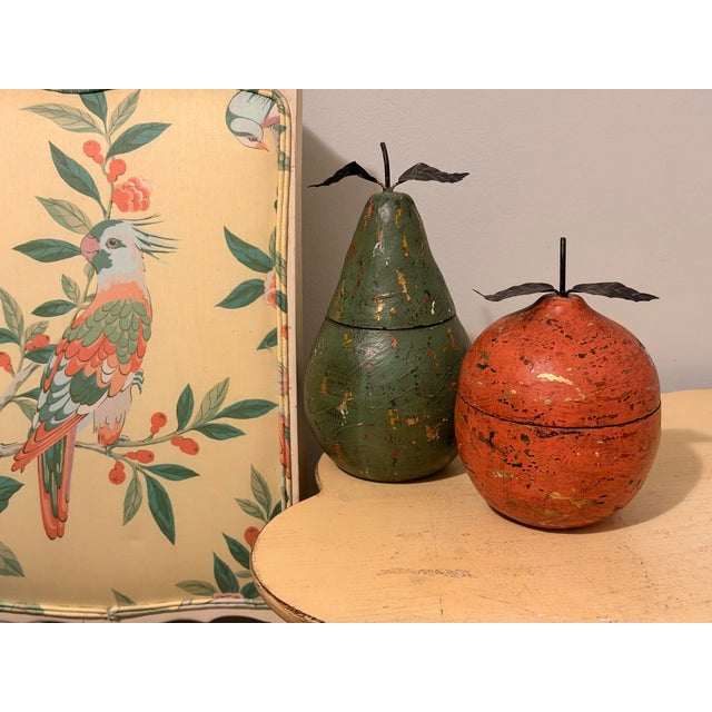 Mid 20th Century Vintage Large Fruit Shaped Boxes - A Pair For Sale - Image 5 of 10