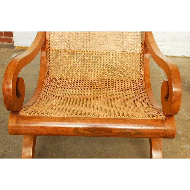 AngloIndian Teak and Cane Plantation Chair Chairish
