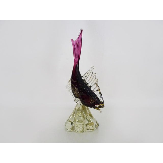 Red and Transparent Murano Blown Glass Fish from Made Murano Glass, 1970s For Sale - Image 4 of 11