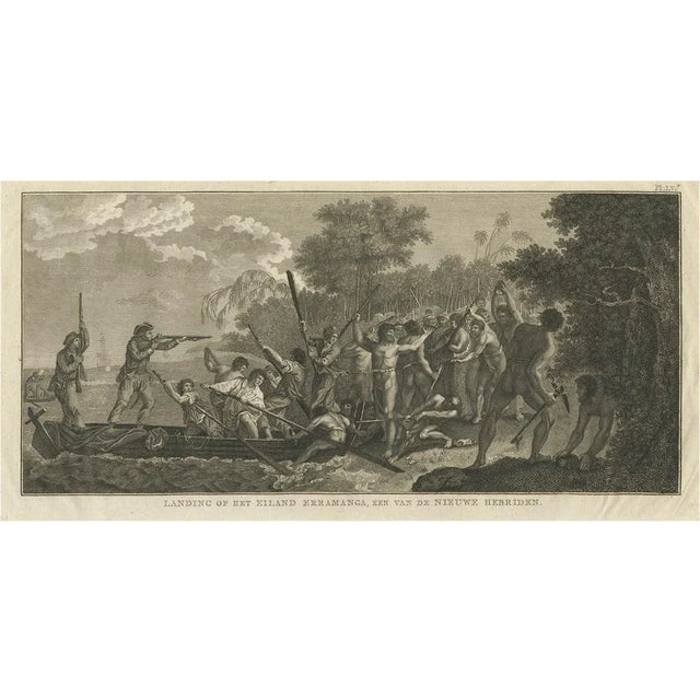 Capt. Cook Aiming His Gun Near Islands of the New Hebrides, 1803, Paper For Sale - Image 6 of 6
