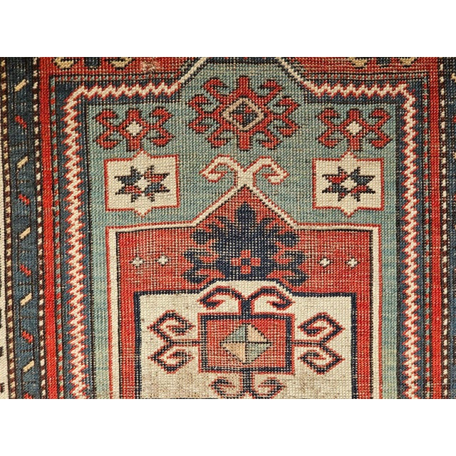 Antique Fachralo Kazak Rug, Hand-Knotted Wool, Red & Green, Caucasus, 3' x 5' For Sale - Image 11 of 15