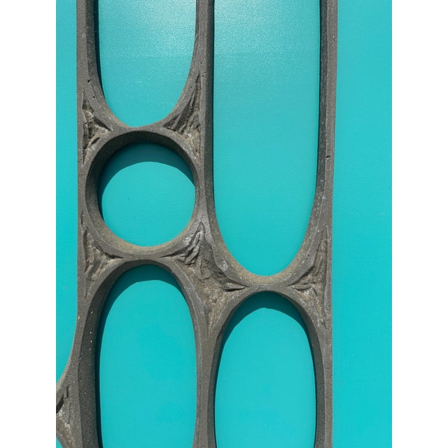 Brutalist Cast Aluminum Brutalist Door Panel For Sale - Image 3 of 12