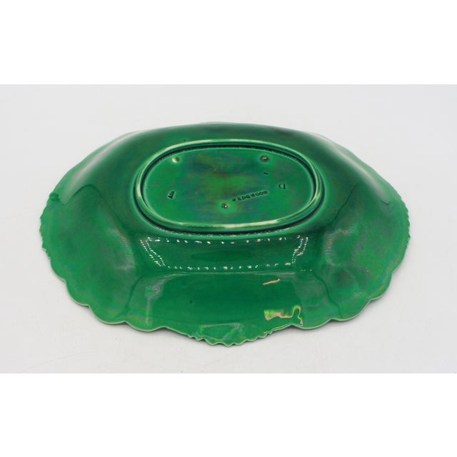 Victorian Late 19th Century Wedgwood Green Majolica Sweetmeat Dish For Sale - Image 3 of 6