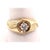 14 Karat Yellow Etched Gold Fashion Ring With Solitaire Round Diamond For Sale - Image 10 of 12