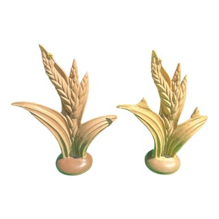 Pair of Vintage Ceramic Wheat Figurines For Sale