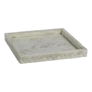 Bengkulu Bone Braided Tray, 12" x 12" x 1.25"