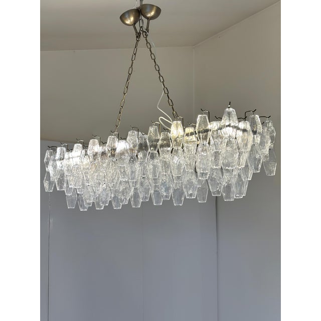 Murano Contemporary Rectangular "Poliedro" Murano Glass Brunish Chandelier by Simoeng For Sale - Image 4 of 10