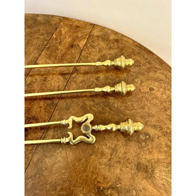Antique Victorian Brass Fire Irons, 1880, Set of 3 For Sale - Image 4 of 5