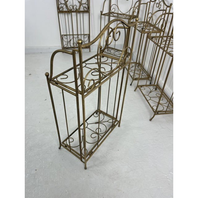 Foldable Gilded Iron Planters, 1960s, Set of 5 For Sale - Image 9 of 11