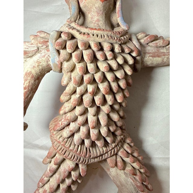 Antique 19th Century Mexican Handmade Terracotta Pottery Warrior Sculpture For Sale - Image 9 of 13