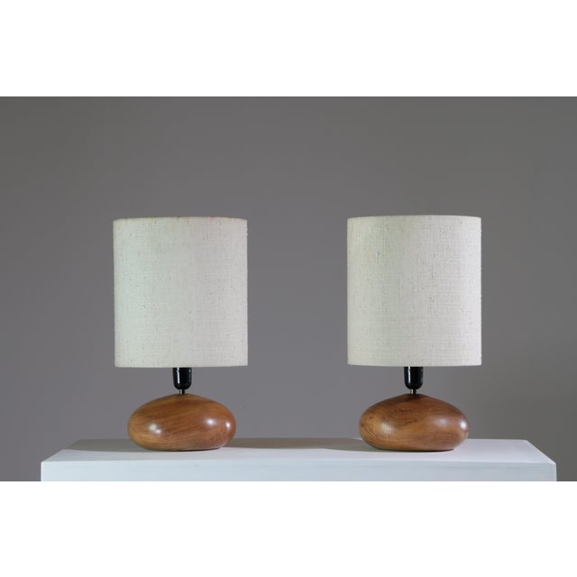 Galets Lamps in Walnut by Marc Pascal, 1970, Set of 2 For Sale - Image 14 of 14