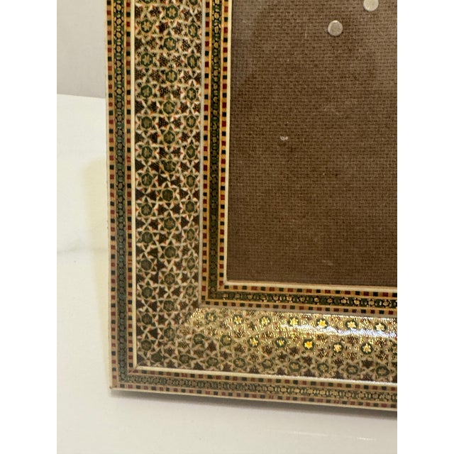 Vintage Pair of Hand Crafted Middle Eastern Miniature Khatamkari / Khatam Picture Frame For Sale In Los Angeles - Image 6 of 12