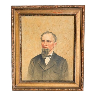 Antique 1800's Oil Portrait Painting, 19th Century Male Portrait For Sale