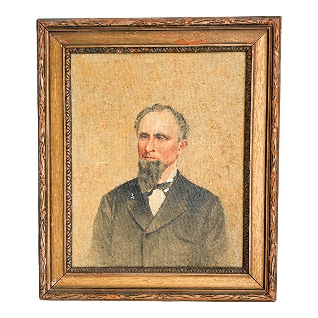 Antique 1800's Oil Portrait Painting, 19th Century Male Portrait For Sale