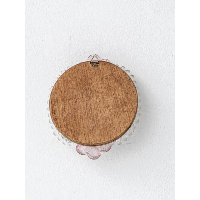 Glass Small Venetian Wall Mirror in Murano Glass with Pink Flowers from Fratelli Tosi, 1970s For Sale - Image 7 of 8
