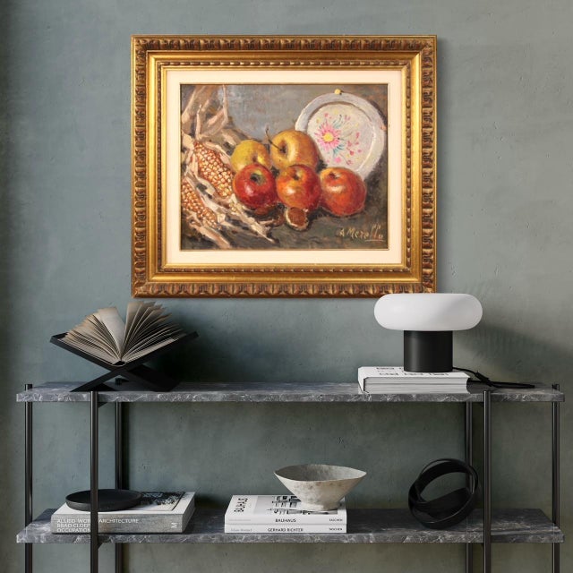 1950s A. Merello, Italian Still Life, 20th Century, Oil on Masonite, Framed For Sale - Image 5 of 15