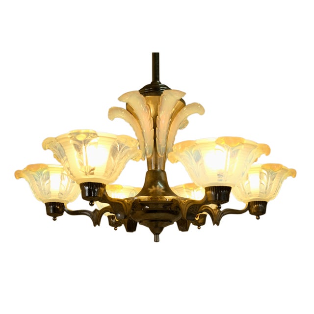 Ceiling Lamp with Metal Mount, 1930s For Sale - Image 6 of 13