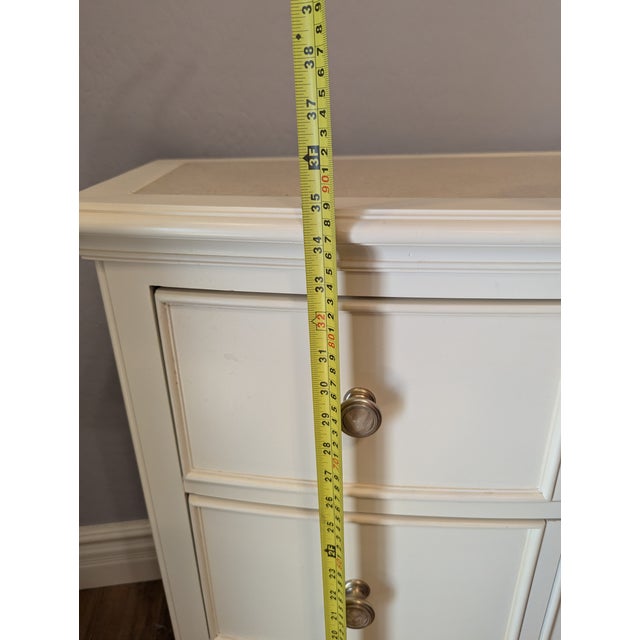 Cream Marble Inlay Thomasville Chest of Drawers Dresser For Sale - Image 9 of 11