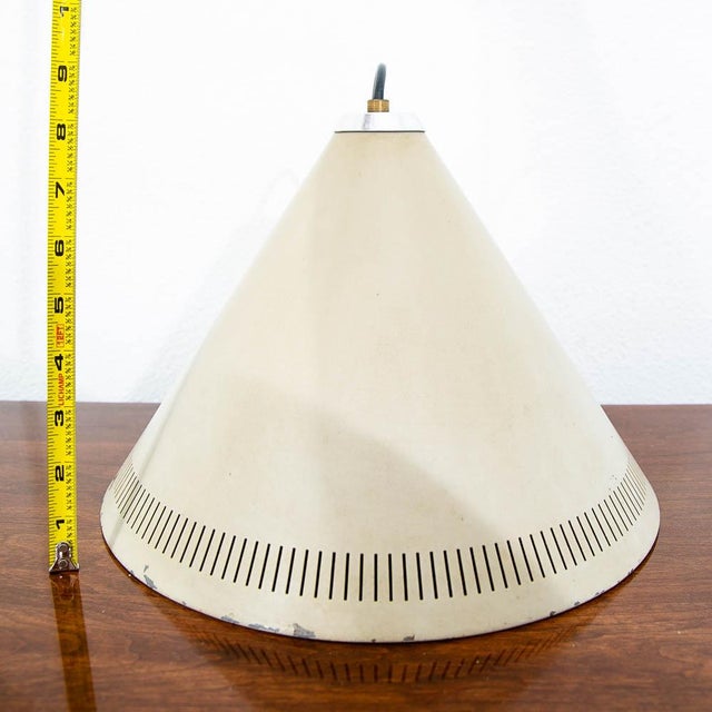 Tan 1960s Mid Century Modern Fog & Morup Pendant Light Cone Tan Jo Hammerborg Hanging For Sale - Image 8 of 9