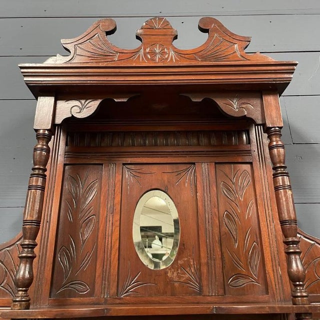 Brown Antique Hallway or Hall Mirror For Sale - Image 8 of 18