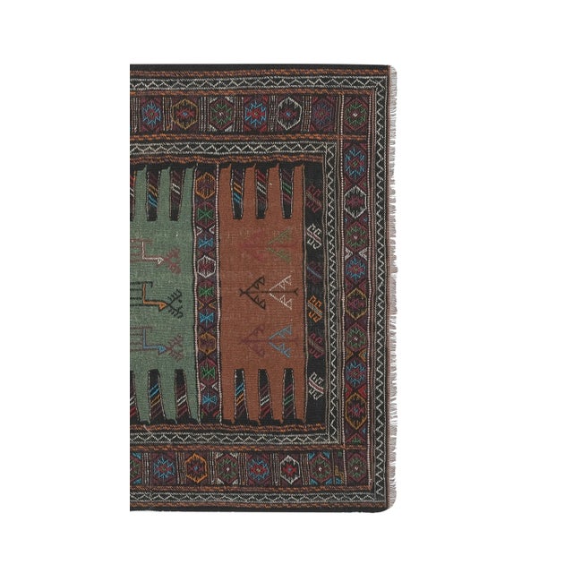 Mid-Century Modern Animal Soumac Kilim Rug 3'4'' X 5'4'' For Sale - Image 3 of 13