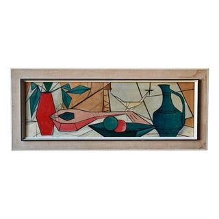 Huberger, Cubist Still Life, 1950s, Oil Painting on Canvas For Sale