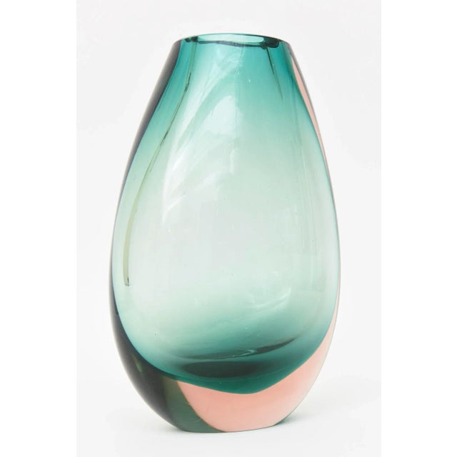 This gorgeous heavy vintage Murano vase is by Antonio da Ros for Cenedese from the 60's. It is thick walled and has the...