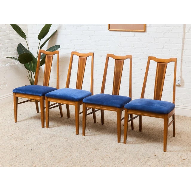 Mid-Century Modern Blue Vintage Mid Century Dining Chairs For Sale - Image 3 of 7