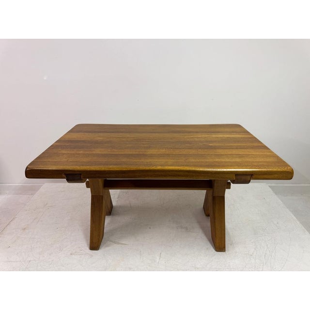 Mid-Century Refectory Style Oak Dining Table from De Puydt, Belgium, 1970s For Sale - Image 9 of 14
