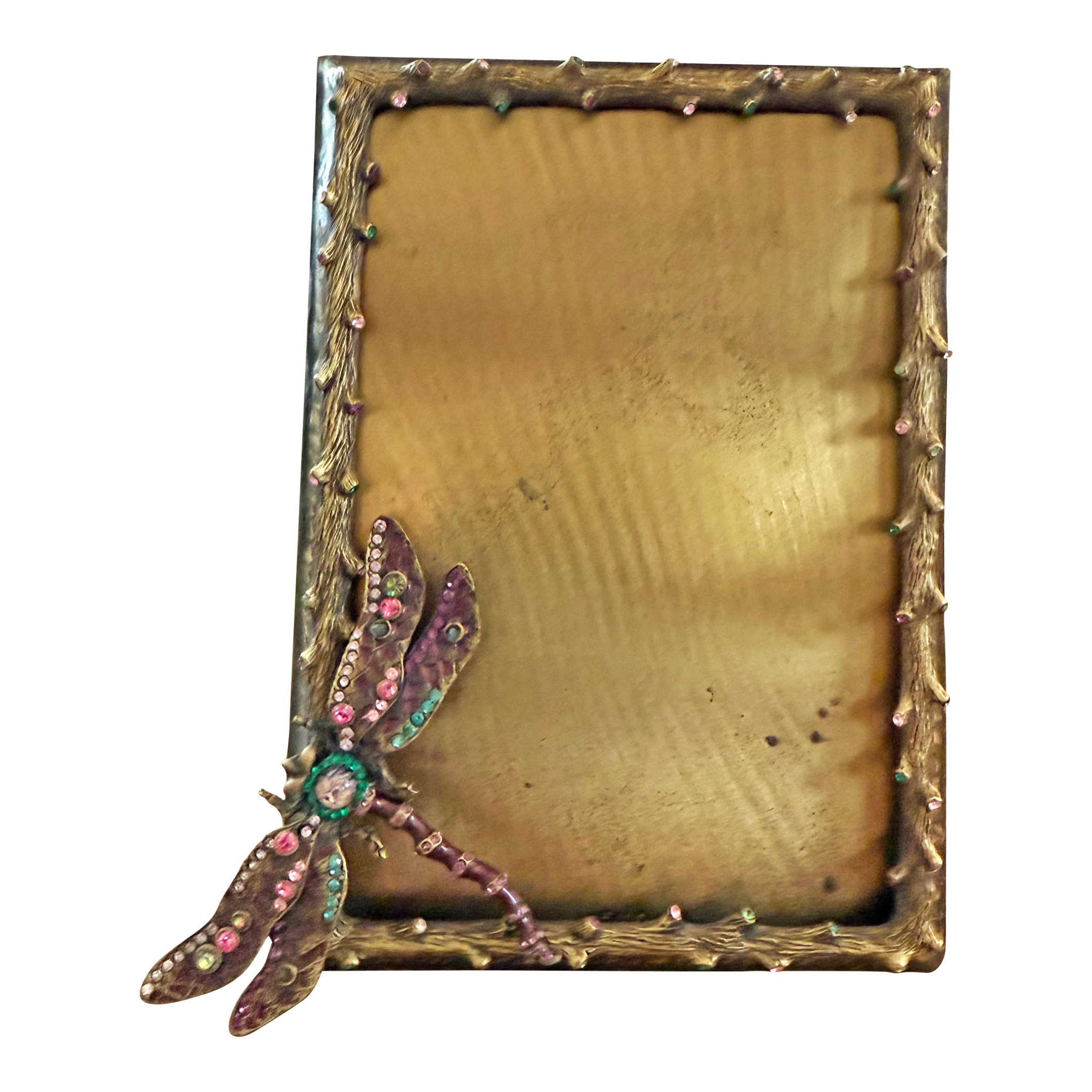 Jay Strongwater Dragonfly Bejeweled & Enameled Picture Frame With