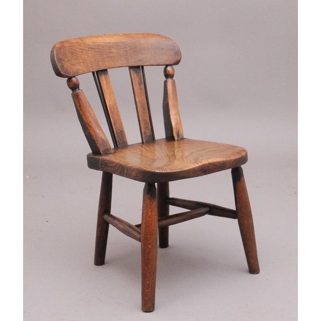 Brown 19th Century Elm Childs Chair, 1840s For Sale - Image 8 of 8