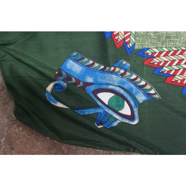 Late 20th Century Arab Egyptian Revival Queen Nefertiti Eye of Horus Beetle Sphinx Tapestry 62" For Sale - Image 5 of 10